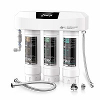 Frizzlife Under Sink Water Filter System SK99-NEW, Direct Connect, NSF/ANSI 53&42 Certified 0.5 Micron Carbon Block, Remove 99.99% Lead, Chlorine, Chloramine, Fluoride, Odor & Bad Taste- Quick Change