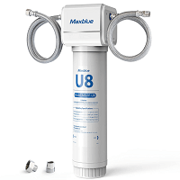 Maxblue U8-ST Direct Connect Under Sink Water Filter, 8000 Gallons, 0.5 Micron, Removes Most of Chlorine, Large Particles, Bad Taste and Odor, USA Tech