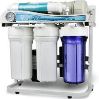 iSpring RCS5T 500 GPD Grade Commercial Tankless Reverse Osmosis RO Water Filter System with 1:1 Drain Ratio, Pressure Gauge