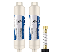 FS-TFC RV Inline Water Filter with Flexible Hose Protector Reduces Bad Taste, Odors, Chlorine, Sediment for RVs, Gardening, Farming,Pets and Marines, Drinking & Washing Filter（2 Pack）